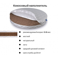 Матрас на кроватку-трансформер круглый/овальный кокос
